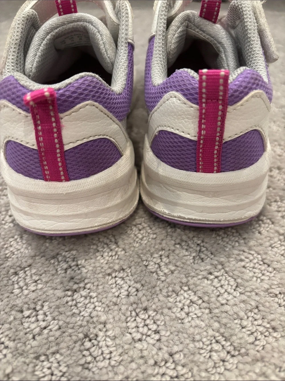 Kids White and Pink Stride Rite “Made to Play” Sneakers